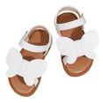thumbnail image 3 of Staki Dress Sandals Girls Sandals Comfort Water Sandals for Kids Lightweight Non-Slip Sole Children Soft Slide Sandal Walking Open Toes Summer Flat Shoes(White,6.5 Big Kid), 3 of 8