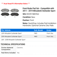 thumbnail image 2 of Front Brake Pad Set - Compatible with 2011 - 2019 Mitsubishi Outlander Sport 2012 2013 2014 2015 2016 2017 2018, 2 of 2
