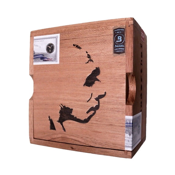 Neanderthal SGP Empty Wood Cigar Box 5.5" x 5.25" x 3.25"