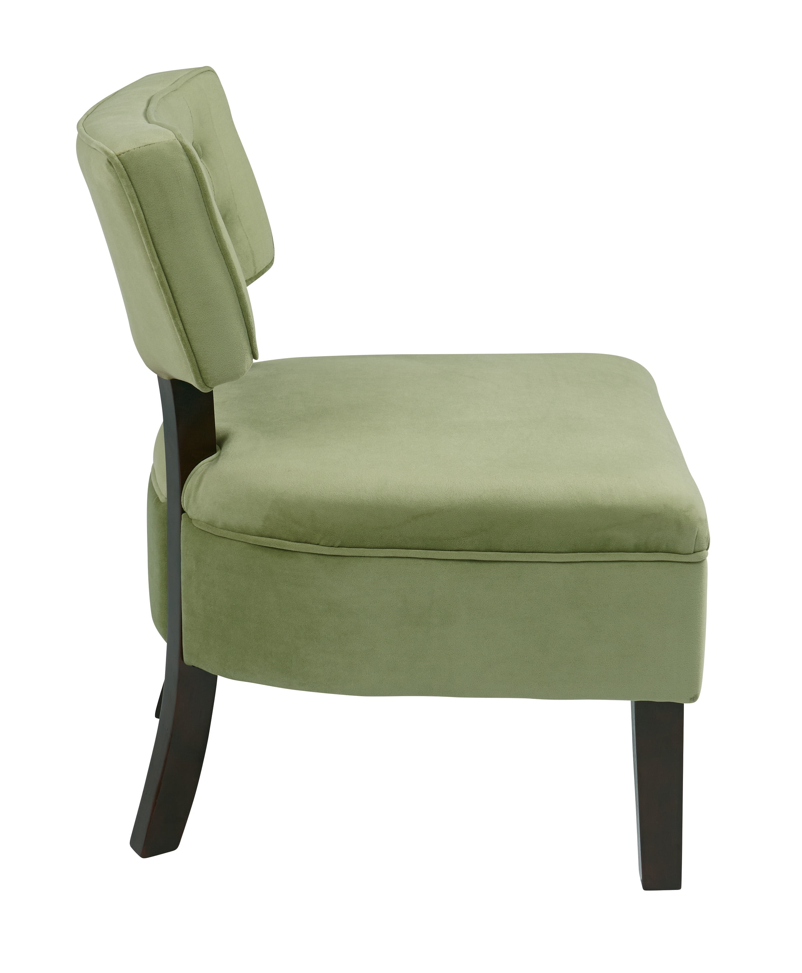 Ave Six Curves On Accent Chair With Espresso Finish Solid Wood Legs Coffee Velvet Fabric