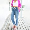 thumbnail image 7 of Womens Drawstring Jeans, Audhol Women Stretchy Baggy High Waisted Denim Pants Loose Fit Trouser Jeans Denim Pants Pull on Wide Leg Jeans for Women Light Blue S, 7 of 7