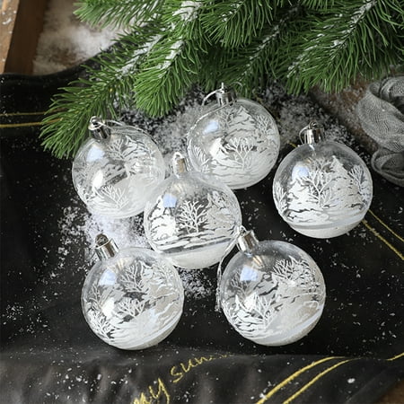 Clear Glass Hanging Christmas Ball Ornament, DIY Balls Fillable Ornaments Ball Fit for Christmas