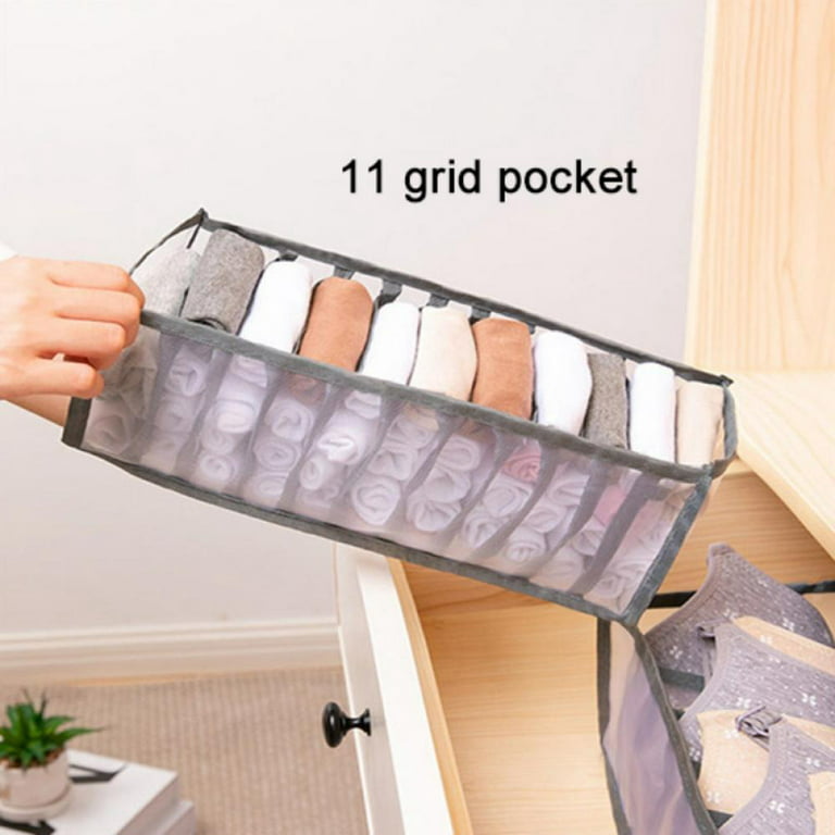 3Pcs Sock storage box home bra underwear organizer storage box-Gray