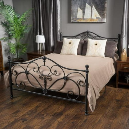 Wrought Iron Bed - San Luis Queen Charcoal Iron Bed