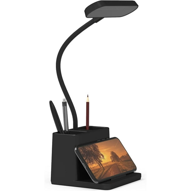 USB LED Desk Lamp, LED Desk Lamp with Pen Holder Table Reading with USB Charging Port for Reading, Small Study Lamp for Kids, Home, Office, Dorm - Walmart.com