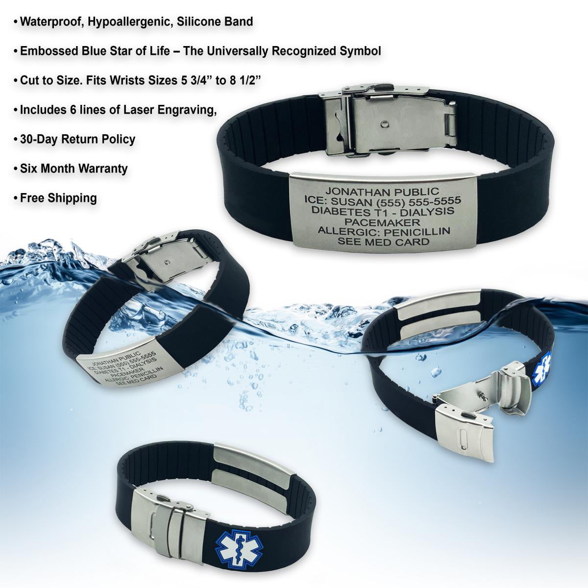 Sterling Silver Medical Bracelet 7 & 7.5 Length - Etsy