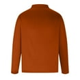 thumbnail image 3 of RXIRUCGD Mode Hommes Décontracté Haut Uni Manches Longues Col Rabattu Blouse Chemise, Orange, Taille : S, 3 of 4