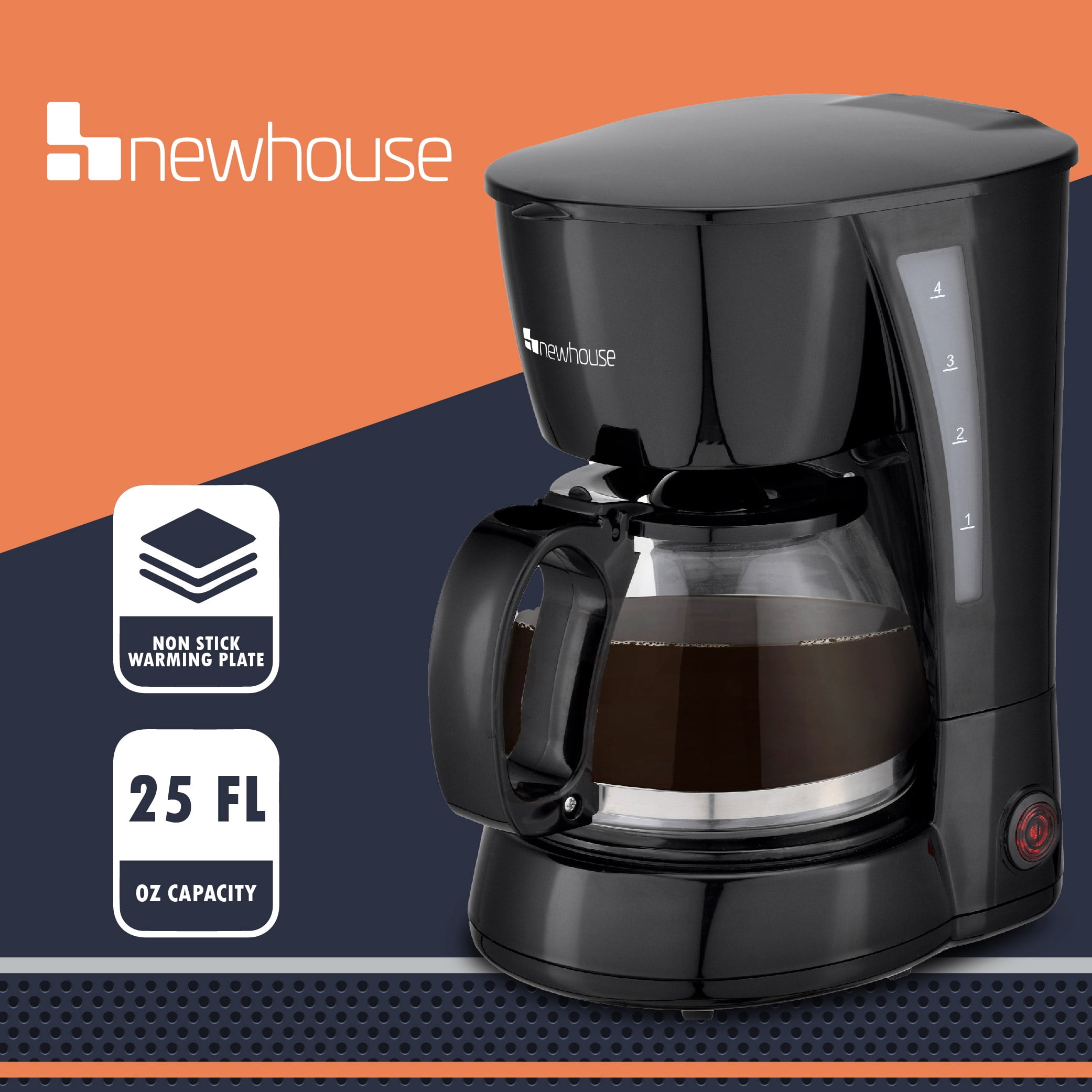 Newhouse Electric Coffee Machine NHCM-001-5, 5-Cup Coffee Maker with Auto Shut Off, Electric Pot with Metal Mesh Coffee Filter Basket, ETL Certified for Hospitality and Residential Use