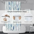 thumbnail image 4 of Blue Leaves Shower Curtain Set with Hooks Farmhouse Botanical Plants Shower Curtain for Bathroom Blue Leaves Branches Waterproof Fabric Decor 72x72inches, 4 of 6