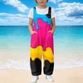 thumbnail image 5 of BOOMNY Girls Jumpsuits Ice Cream Graphic Sleeveless Spaghetti Strap Romper for Kids Soft Jumpsuit With Pockets, 5 of 6