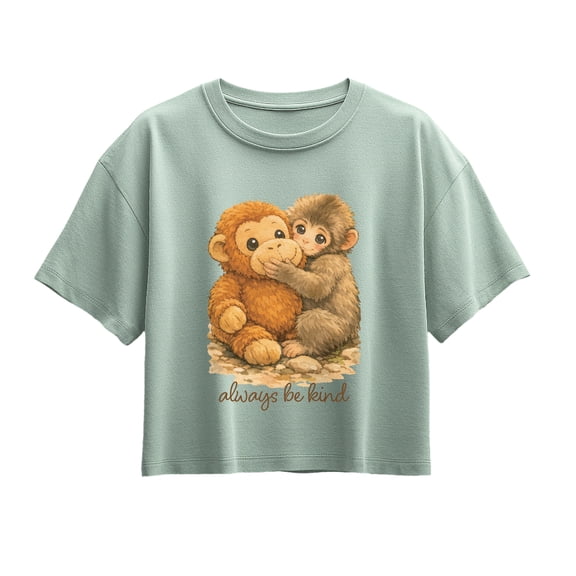 Instant Message - Painterly Punch the Monkey Short Sleeve Boxy Graphic T-Shirt