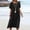 *Black, variant on ClodeEU Women's Linen Blend Short Sleeve Crewneck Loose Fit Dress ,Solid Color Casual Midi Dress Black,Womens Plus XXXXXL