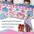 thumbnail image 3 of Valentines Day Flannel Blanket, Pink Blue Love Heart Throw Blanket Gifts for Women Girls Wife, Soft Blanket for Anniversary Wedding Bedding Sofa 50 x 60 Inch, 3 of 6