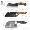 thumbnail image 2 of Fullhi Hand Forged Boning Knife, High Carbon Steel Butcher Knife, Full Tang Bone Cleaver with Sheath, Serbian Cleaver for Outdoor Camping, BBQ, Kitchen, 2 of 7