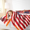thumbnail image 3 of Manfei Independence Day Full Size Comforter Sets,Vintage American Flag Bedding Comforter Set,Red White Gold,Colorful Stars Reversible,3pcs,1 Comforter and 2 Pillowcases, 3 of 7