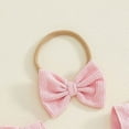 thumbnail image 6 of mgoYE Baby Girl Summer Clothes Newborn Outfit Football Season Ruffle Romper Infant Baby Dress Bow Headband Solid Cute Outfits Girls(Pink,6-12 Months), 6 of 9