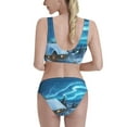 thumbnail image 3 of Daiia Mountain Cottage In Snow printed 2 piece Swimsuit Bikinis for Women High Waisted Racerback Bathing Suits Summer Tummy Control Scoop Neck Swimwear-Medium, 3 of 8
