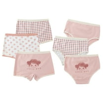 Esaierr 4 Pack Kids Toddler Girls Underwear Cute Pattern Panties Comfort Boxer Cotton Briefs for 1-10 Years Old