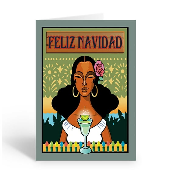 Stonehouse Collection Feliz Navidad Christmas Card, Mexican Holiday Cards, 12 Boxed Cards and 12 Envelopes, Made in the USA (Standard)