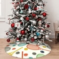 thumbnail image 5 of Lsque Racket and Tennis Ball Print Christmas Tree Skirt, Tree Skirt with Ties or Velcro, Perfect for Holiday Decorations, Halloween, and New Year-36", 5 of 7