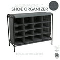 thumbnail image 2 of Simplify 16 Compartment Shoe Cubby Organizer with Cover in Grey, 2 of 10