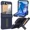 Blue, variant on c Cell Phone Case for Samsung Galaxy Z Flip 5 with Built-in Screen Protector and Kickstand, Black