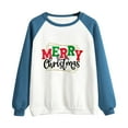 thumbnail image 3 of IROINNID Christmas Shirts for Women Crewneck Raglan Color Christmas Printed Long Sleeve Top,Blue, 3 of 3