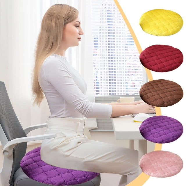 mfyjkho Cojín redondo de felpa para tatami, silla de comedor o de oficina. Material flocado, 30 x 30 cm, varios colores.