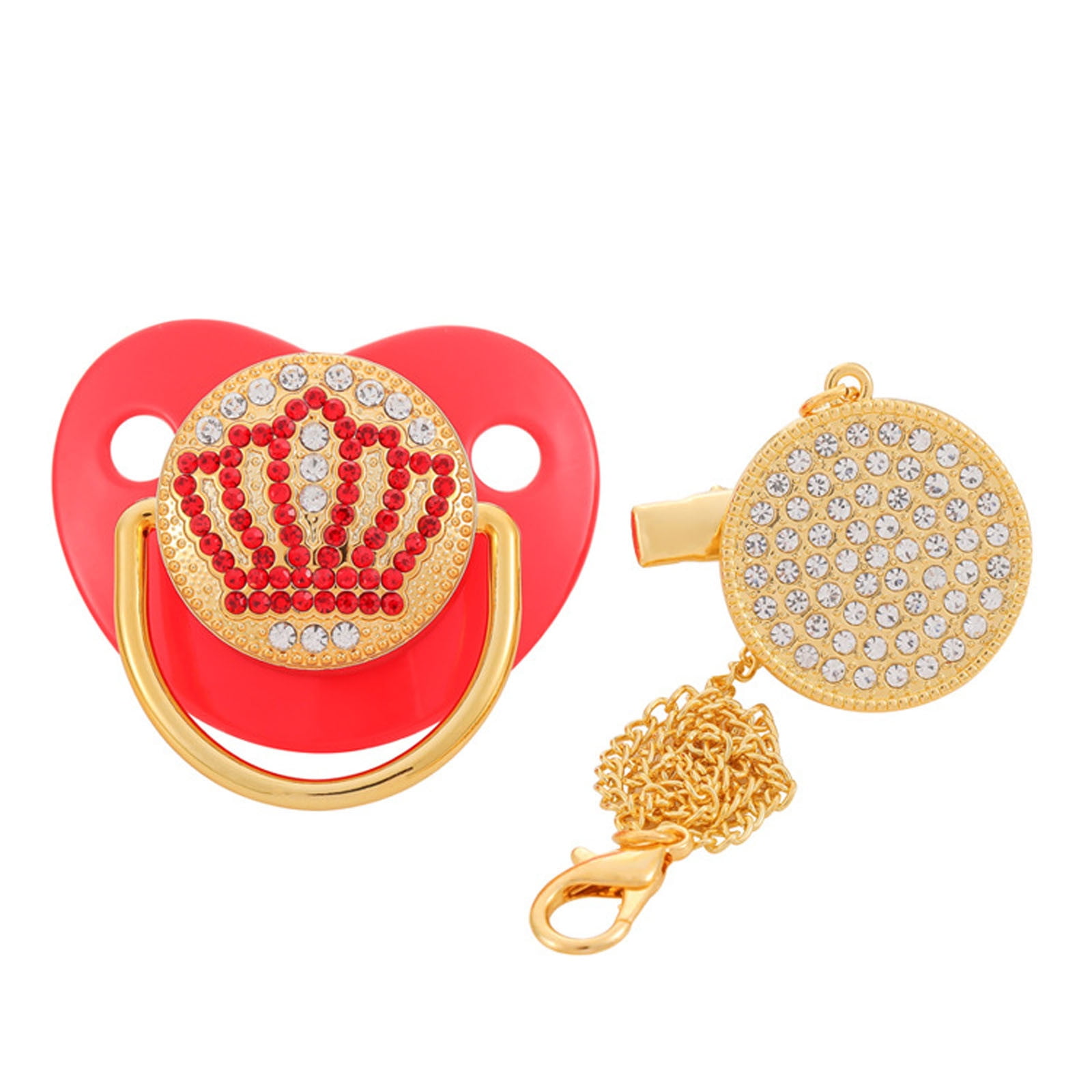 DPTALR Baby Pacifier Initial Clip Silicone Infant Nipple Bling