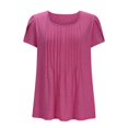 thumbnail image 6 of FAFWYP Womens Pleated T Shirts Dressy Casual Crew Neck Short Sleeve Shirts Summer Loose Fit Lightweight Tunic Tops Blouses, 6 of 8