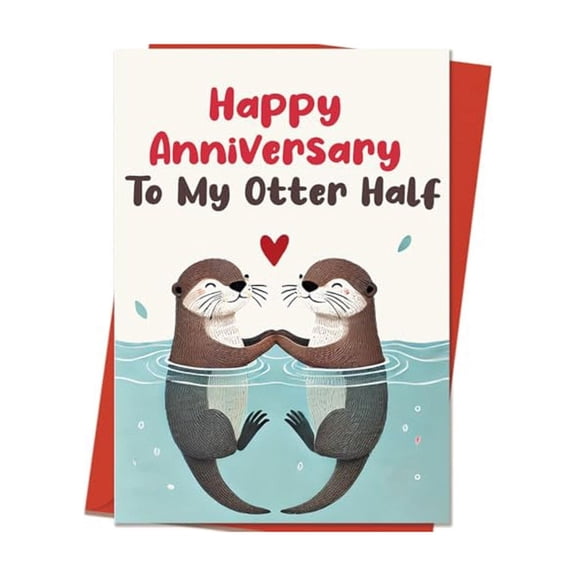 FUYPSE 2026 New Arrivals 1PC Anniversary Card to Husband Wife Couple, 5x8in Happy Anniversary Decorations Gifts for Women Men Him Her