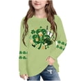 thumbnail image 1 of Blusas y camisas de manga larga con cuello redondo, moda del Día de San Patricio, blusa informal con estampado bonito de manga larga para niños y niñas., 1 of 6