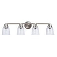 thumbnail image 5 of Aspen Creative 62290, 4 Light Vanity Fixture, 29-1/4" W x 8-5/8" H x 6" E, Brushed Nickel Finish, Clear Seeded Glass, Bulb Not Included, 5 of 6