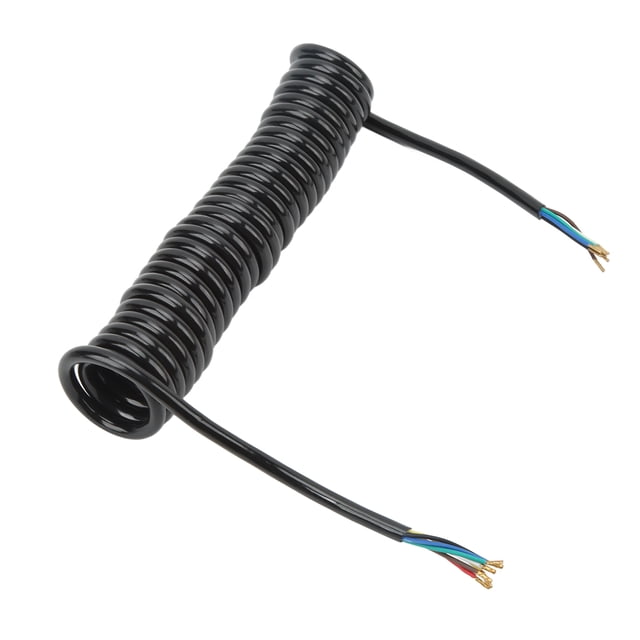 Cable de extensión de remolque en espiral de 12,8 pies, 20 AWG, 7 núcleos, cable de extensión de cobre y poliuretano para remolque de grúa, RV