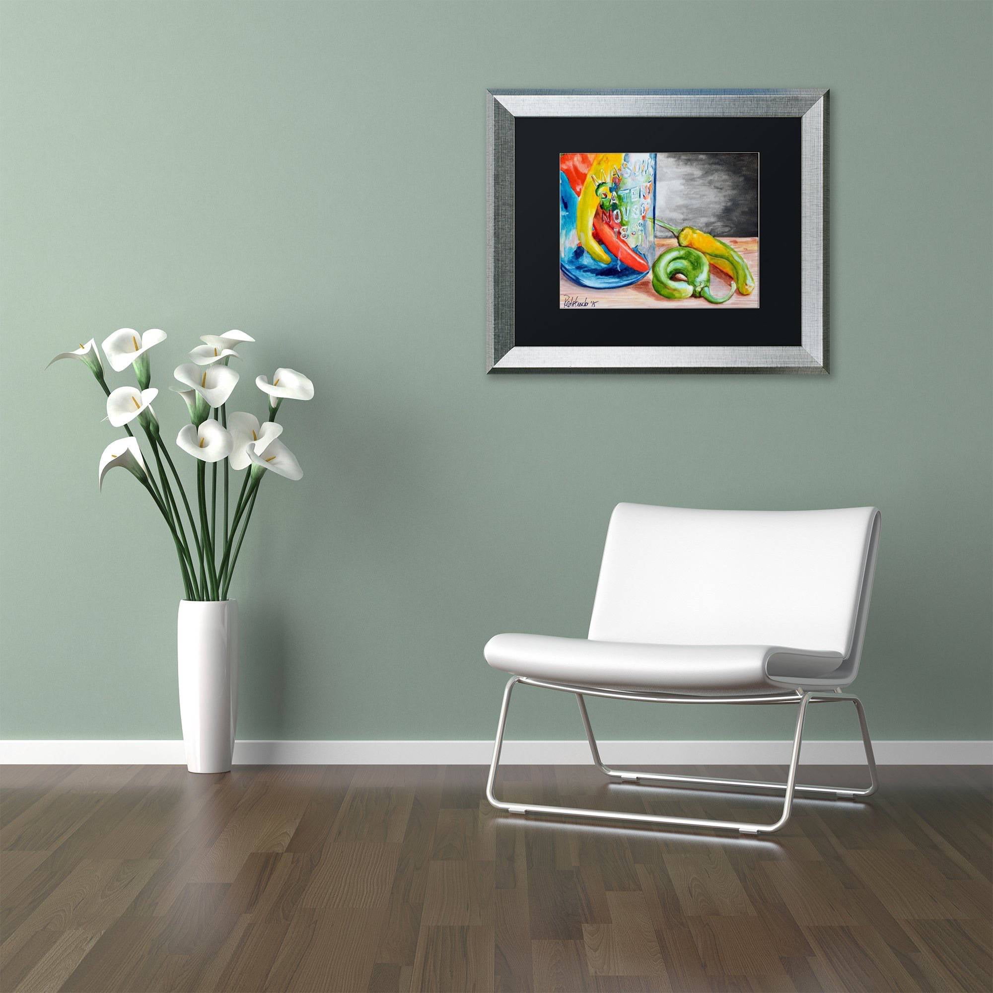 "Atlas Jar" Canvas Art by Jennifer Redstreake Black Matte, Silver Frame