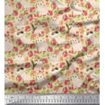thumbnail image 1 of Soimoi Polyester Crepe Fabric Floral,Gift Box & Cute Animals Animal Print Fabric by The Yard 52 Inch Wide, 1 of 1