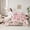 Pink L, variant on Manfei Monogrammed Letter 7-Piece Twin Bedding Sets,Bow Flower Bedding Comforter Set,Bling Glitter Breathable Sheet Sets,Super Cozy Floral Room Decor,Reversible
