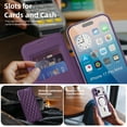 thumbnail image 4 of TECH CIRCLE for Galaxy S25 Ultra Flip Wallet Case 6.9" 2025, Magnetic Clear Back, Compatible with MagSafe, 3 Card Slots, RFID Blocking, Camera Lens Protector, PU Leather Protective Cover, Purple, 4 of 8
