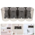 thumbnail image 2 of Soporte para cepillos de dientes sin perforaciones, soporte de pared para cepillos, estante de almacenamiento con tazas, 2 of 7