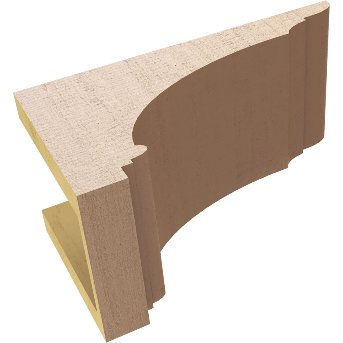 6"W x 12"D x 6"H Wide Hughes Rough Cedar Woodgrain TimberThane Corbel, Primed Tan