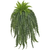 Nearly Natural 58" Boston Fern Artificial Hanging Plant, Green