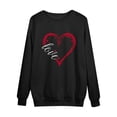 thumbnail image 4 of EQWLJWE Women Love Heart Sweatshirt Happy Valentine's Day Shirts Graphic Long Sleeve Crewneck Pullover Tops, 4 of 5