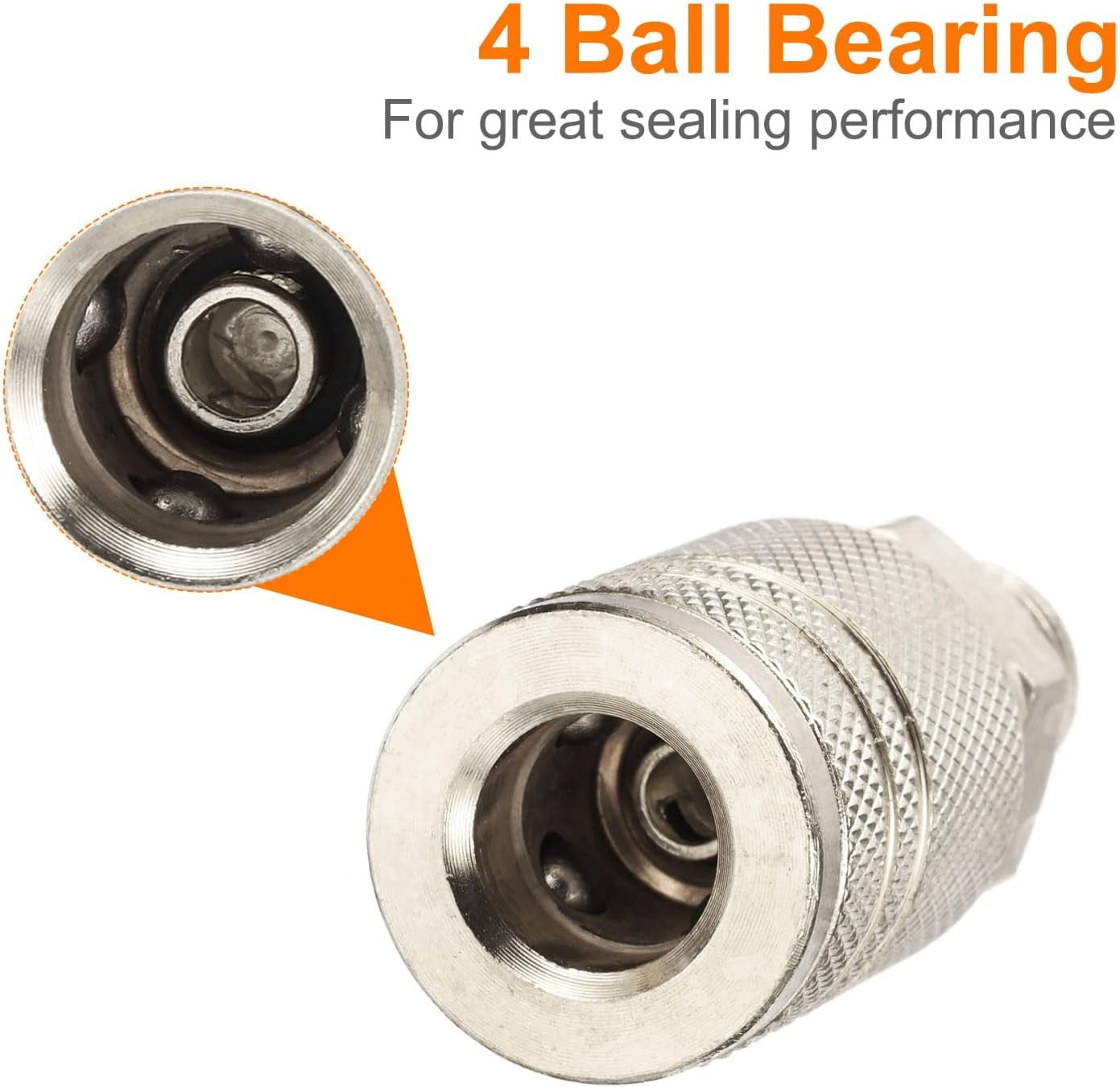 MKEUDQ-5pcs Male Industrial Coupler 1/4" NPT M Style Air Hose Fittings Quick Connector Air Coupler for Air Compressor Pneumatic Tools, Silver
