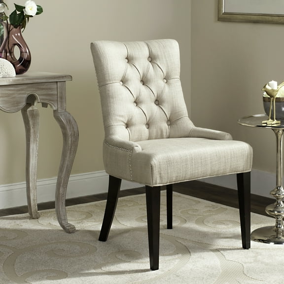 Safavieh Amanda Linen Tufted Dining Chair with Nail Heads