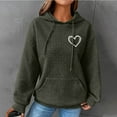 thumbnail image 2 of S LUKKC LUKKC Hoodies Sweatshirt for Women Casual Long Sleeve Round Neck Drawstring Waffle Pullover Tops Blouse Loose Hooded Sweatshirt with Pocket Fall Fashion Outfits 2025, 2 of 4