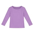 thumbnail image 3 of Maean Girls Long Sleeve Shirts Crewneck Ribbed Casual Stretchy Tops Tees Undershirts for Kids Toddler, 3 of 5