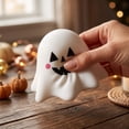 thumbnail image 3 of Cute Halloween Ghost Squeeze Fidget, Ghost Shaped Squishy Sensory Ball, Soft Squeezy Hand Activity, Festive Holiday Fidget Companion, Party Favor, Gift For Home Gatherings And Travel, 3 of 5