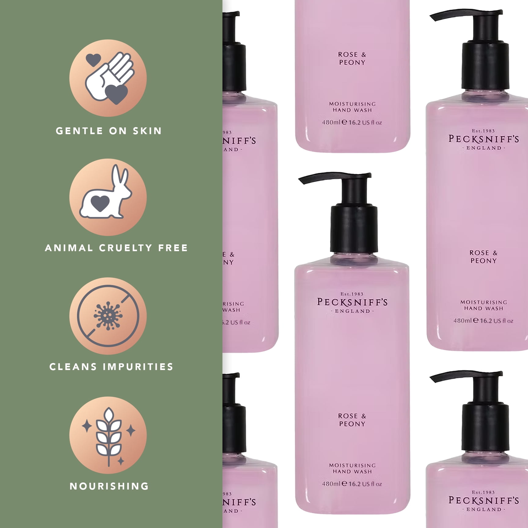 Pecksniff's Rose & Peony Hand Wash 480ml/16.2 fl oz