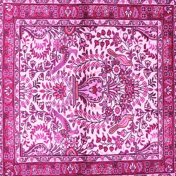 Ahgly Company Indoor Square Persian Pink Traditional Area Rugs, 5' Square