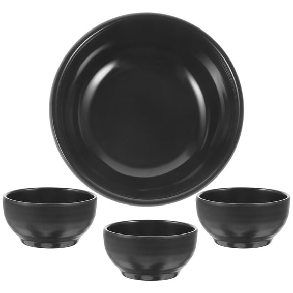 WEUVEB Chip Dip Serving Dish Dipping Bowls Black mine 4pcs